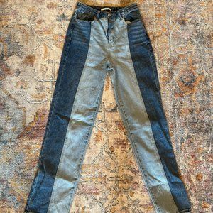 PacSun Two-Toned High Waisted Straight Leg Jean
